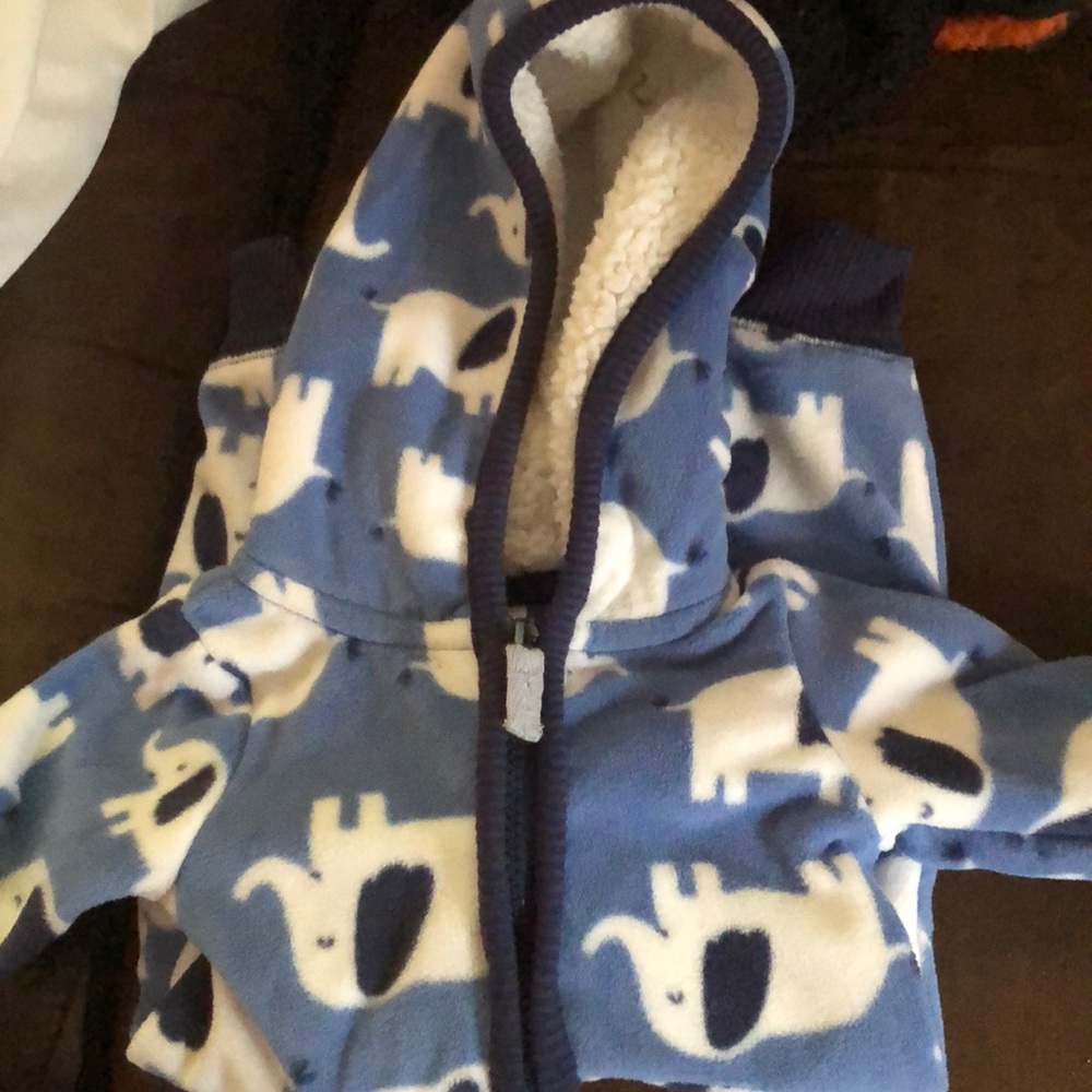 Carters fleece zipper onesie